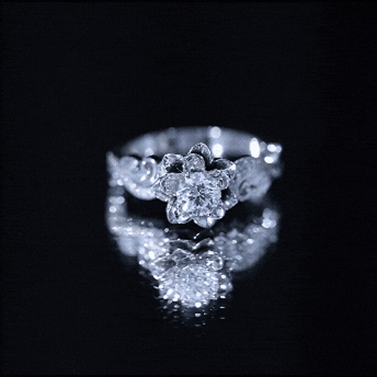 Certified Flower Inspired Moissanite Engagement Ring For Women