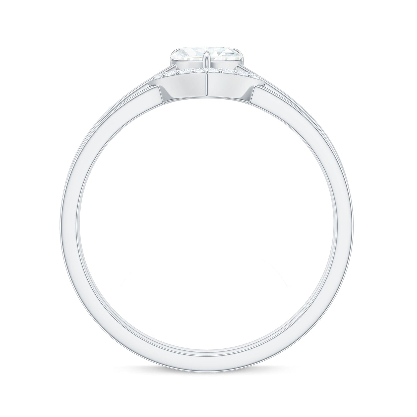Heart Shaped Moissanite Solitaire Wedding Ring Set for Women