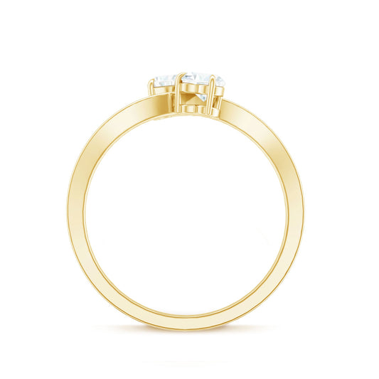 Moissanite Two Stone Pre Engagement Ring