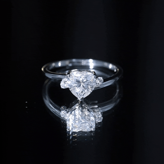 1.5 Carat Solitaire Moissanite Heart Promise Ring