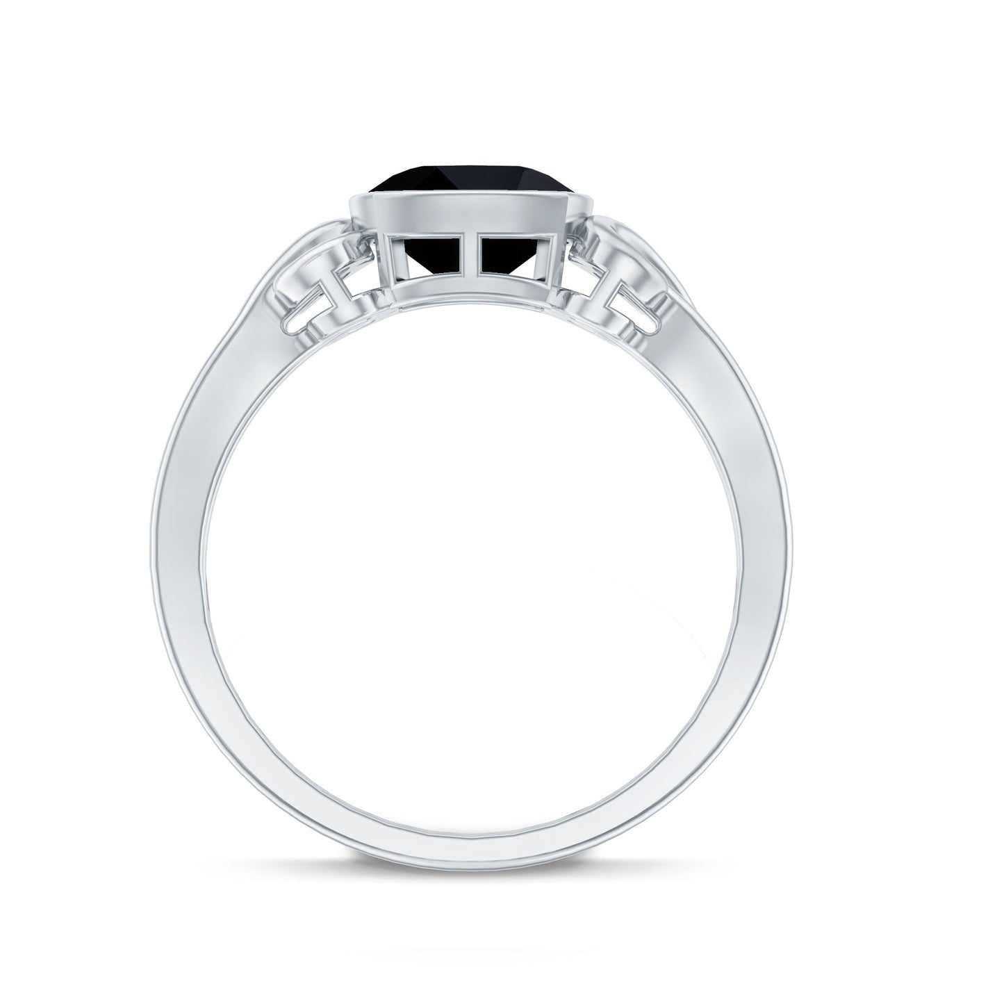 2 Carat Cushion Cut Black Onyx Vintage Engagement Ring For Women