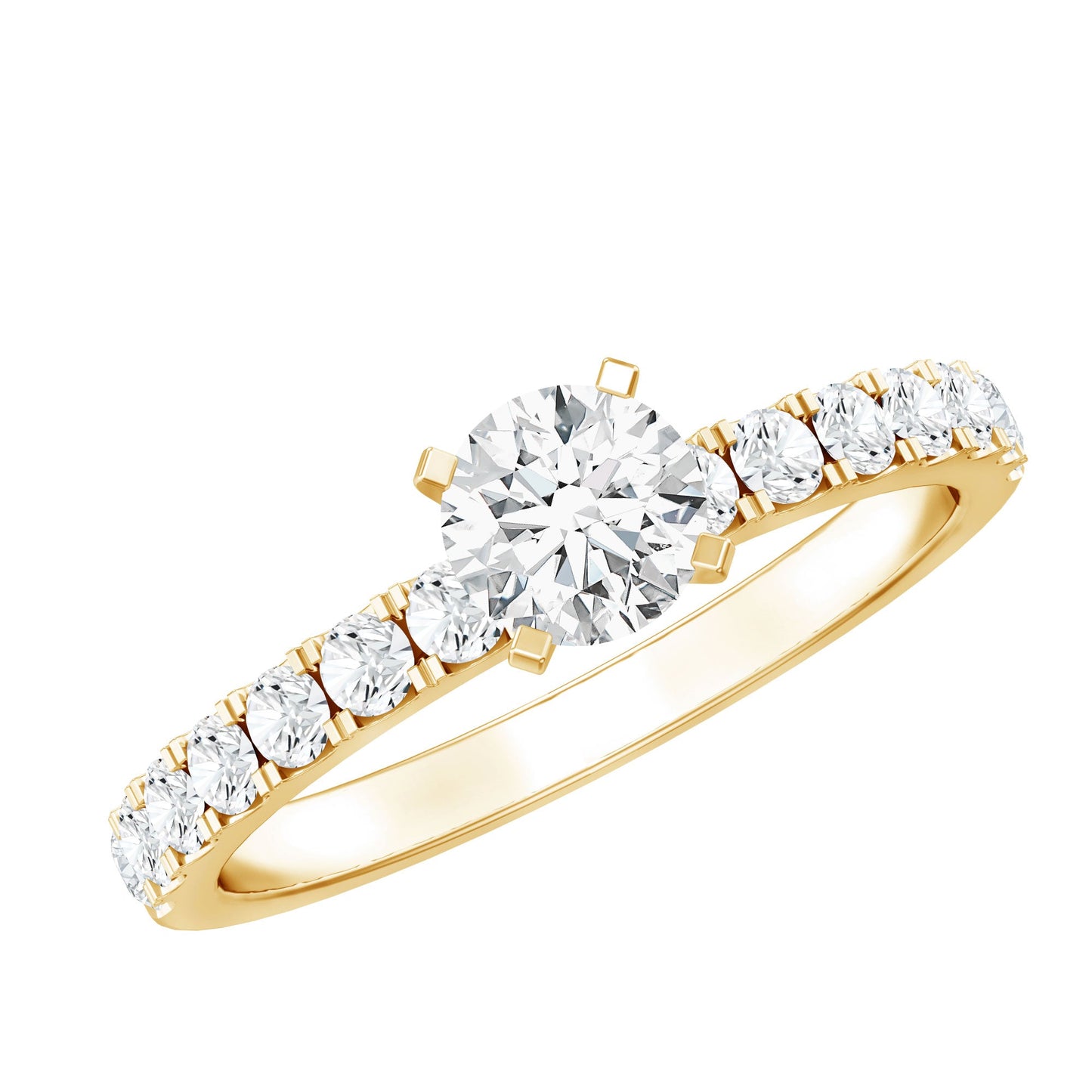 Minimal Solitaire Engagement Ring with Lab Grown Diamond