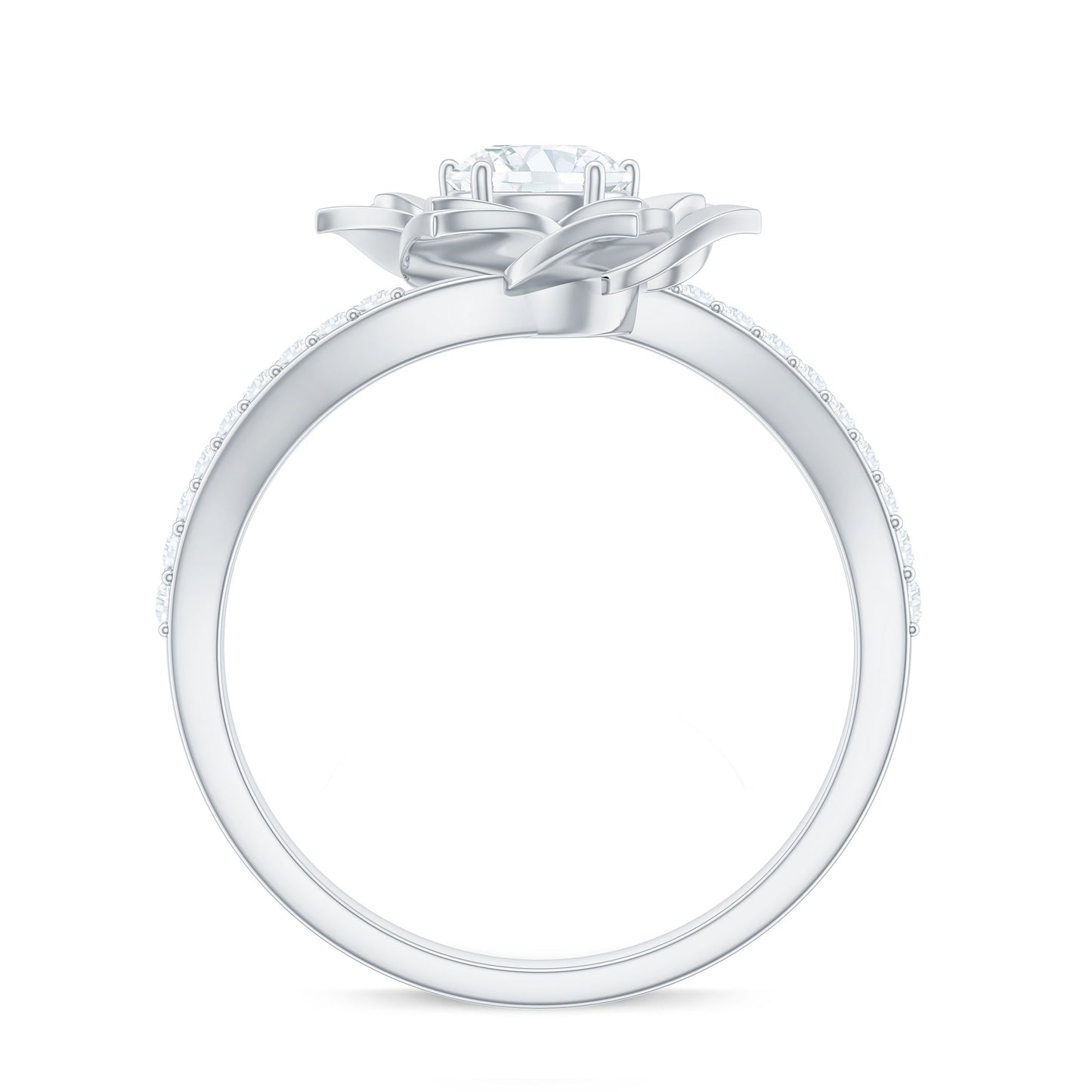 Lab Grown Diamond Nature Inspired Floral Bypass Ring