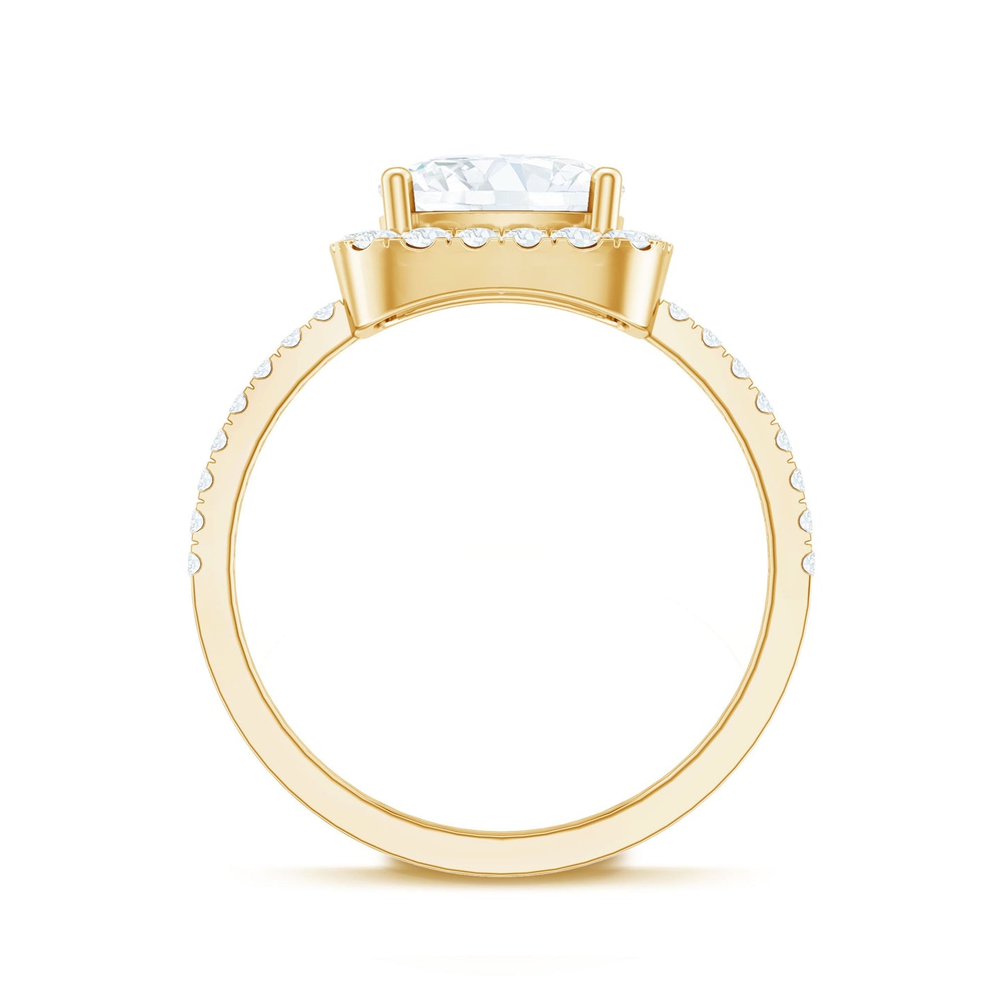 3 Carat Cushion Cut Moissanite Halo Engagement Ring for Women