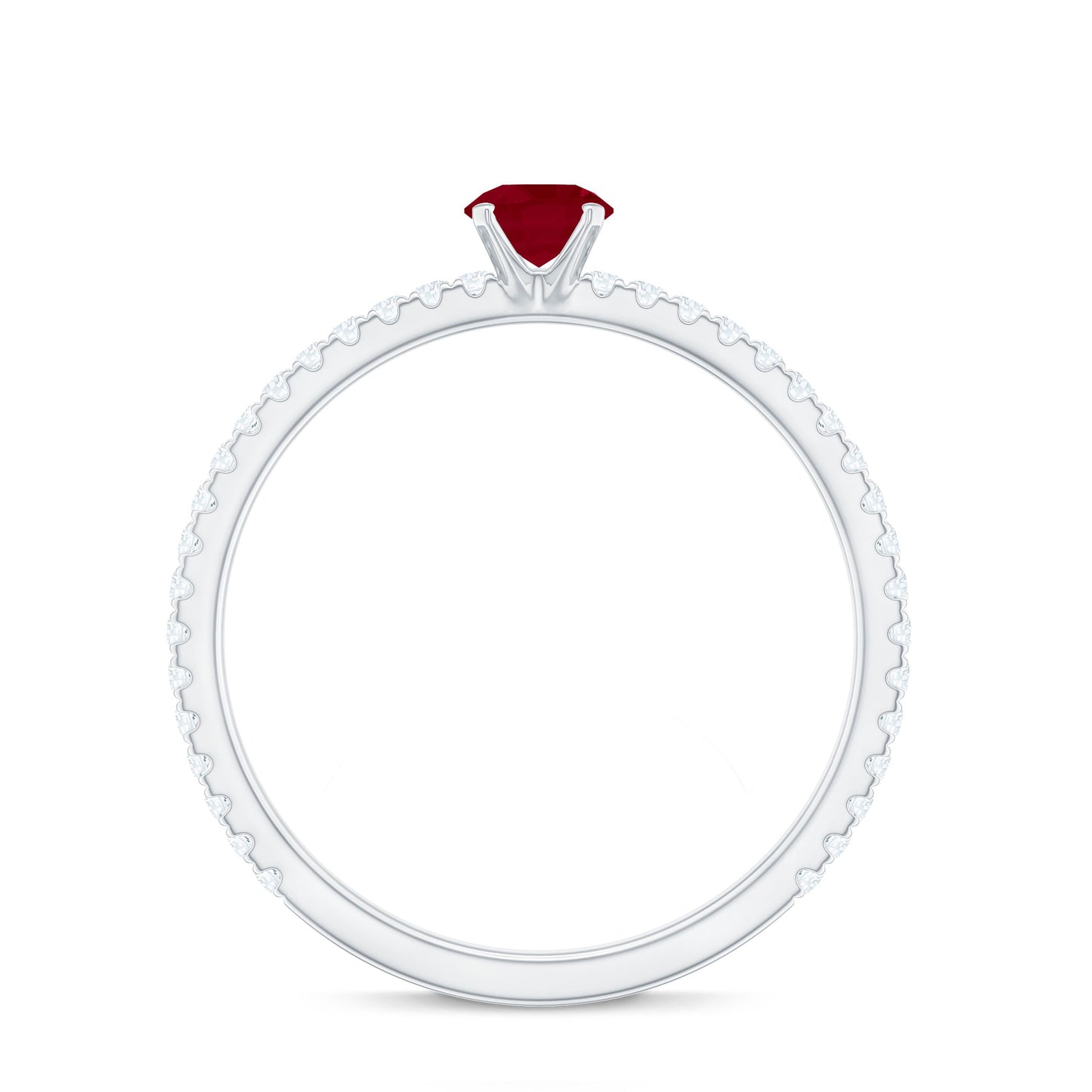 Natural Ruby Promise Ring with Diamond for Women