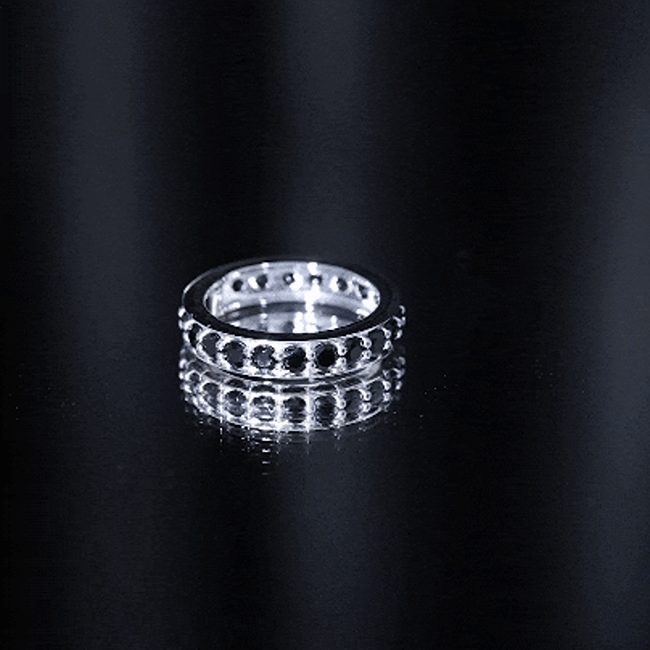 Black Spinel Eternity Band Ring