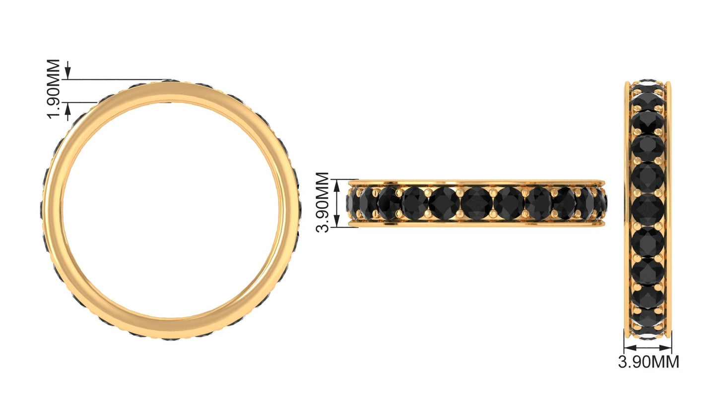 Black Spinel Eternity Band Ring
