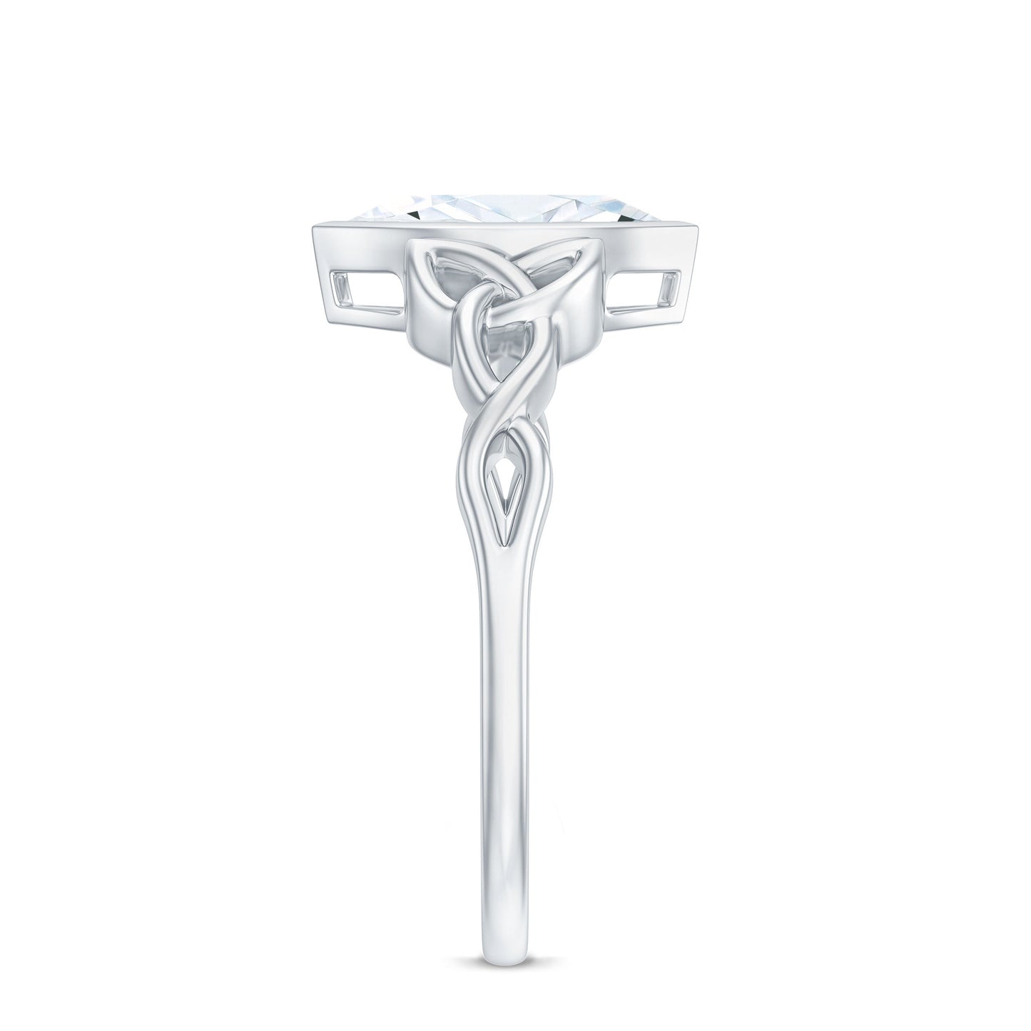 Moissanite 1 Carat Marquise Cut Engagement Ring in Bezel Setting