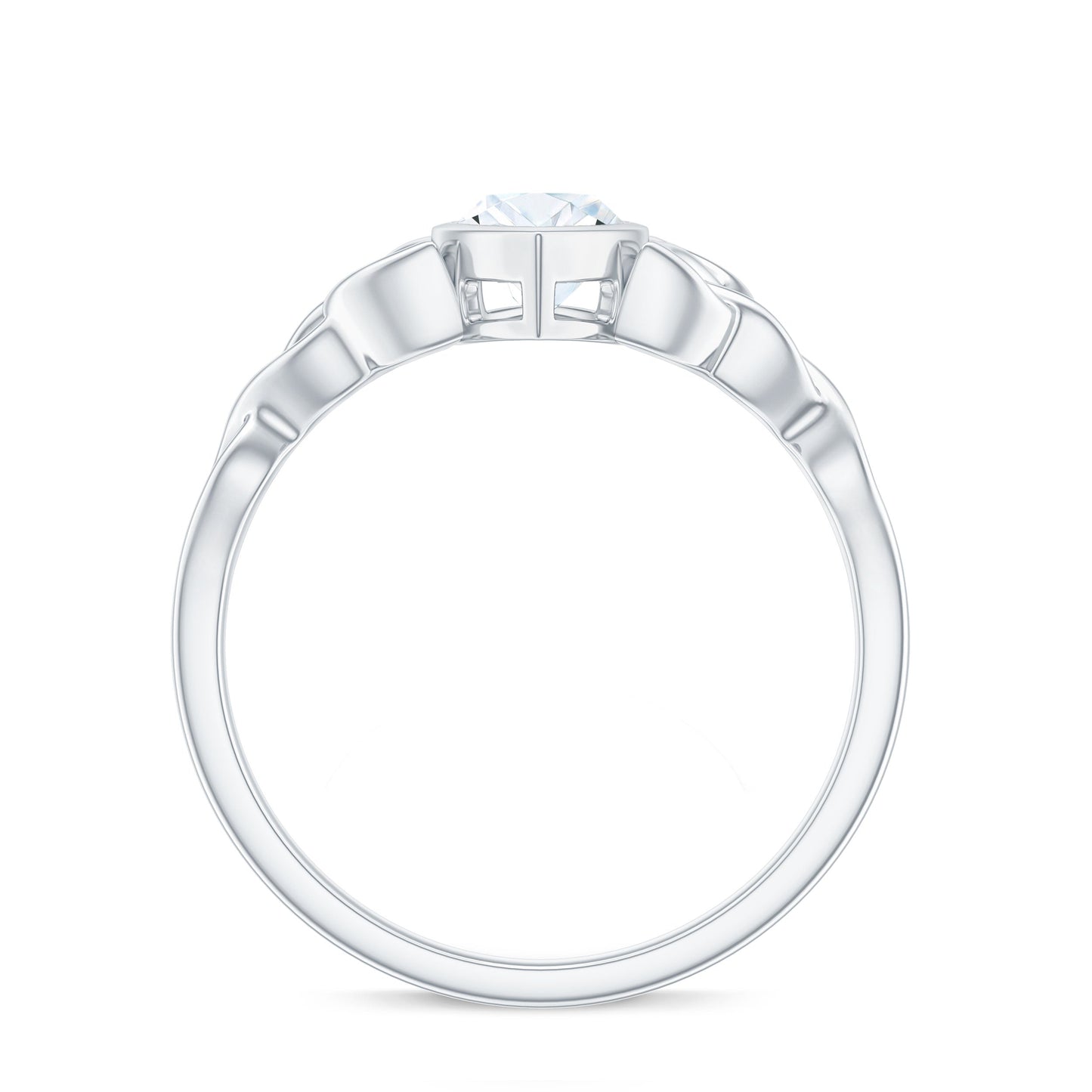 Moissanite 1 Carat Marquise Cut Engagement Ring in Bezel Setting
