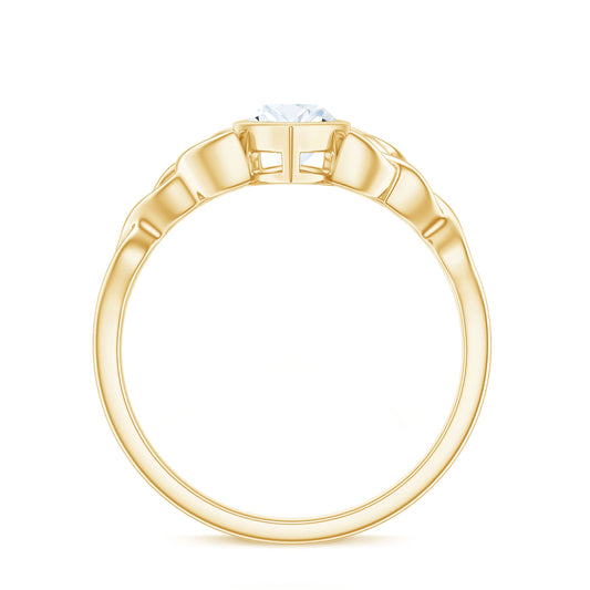 Moissanite 1 Carat Marquise Cut Engagement Ring in Bezel Setting