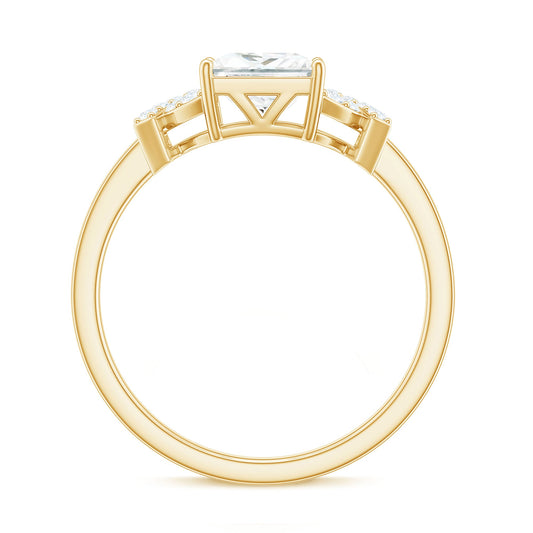 1.2 Carat Princess Cut Moissanite Solitaire Engagement Ring