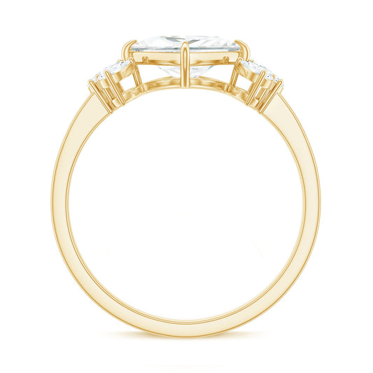 1.2 Carat Princess Cut Moissanite Cluster Engagement Ring