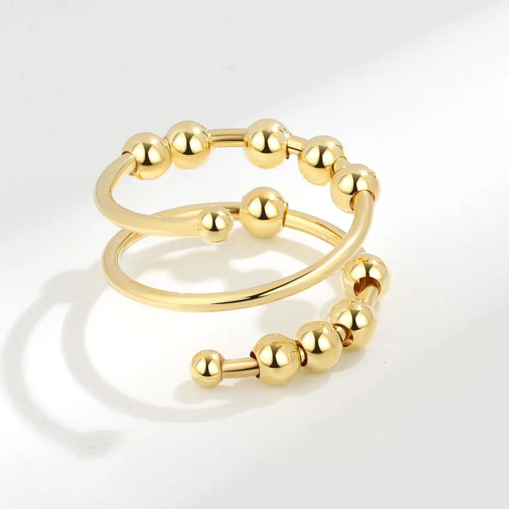 Rotating Anxiety Knuckle Ring For Women Spinner Fidgets Cute Animal Butterfly Flower Anti Stress Ring Party Jewelry Gifts Anillo