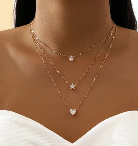UK Three-Piece Set Boutique Fashion Sweet Ol Elegant Pearl Multi-Layer Elegant Necklace Earrings Bracelet Set Custom Jewelry