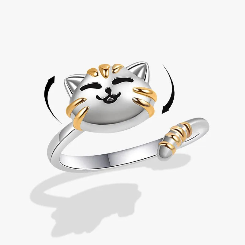 Rotating Anxiety Knuckle Ring For Women Spinner Fidgets Cute Animal Butterfly Flower Anti Stress Ring Party Jewelry Gifts Anillo