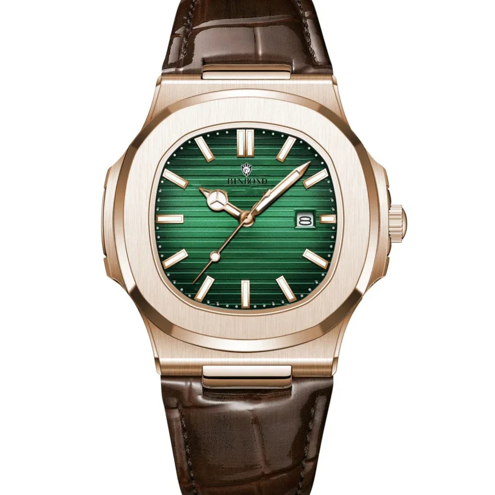 New Casual Business Fashion Quartz Wristwatches Rose Gold Clock Men Luxury Watch Automatic Watches Mens Black Relogio Masculino