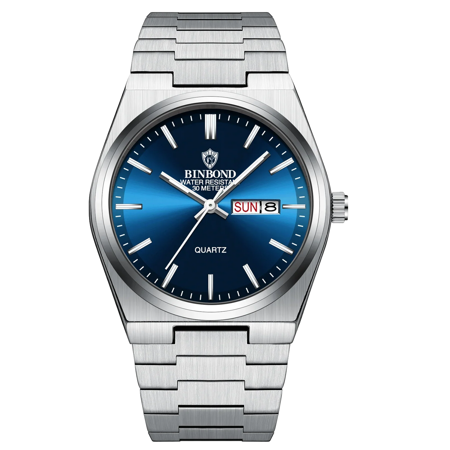 BINBOND Luxury Fashion Man Clock Top Business Waterproof Luminous Date Week Men's Watches Quartz Stainless Steel Men Wristwatch