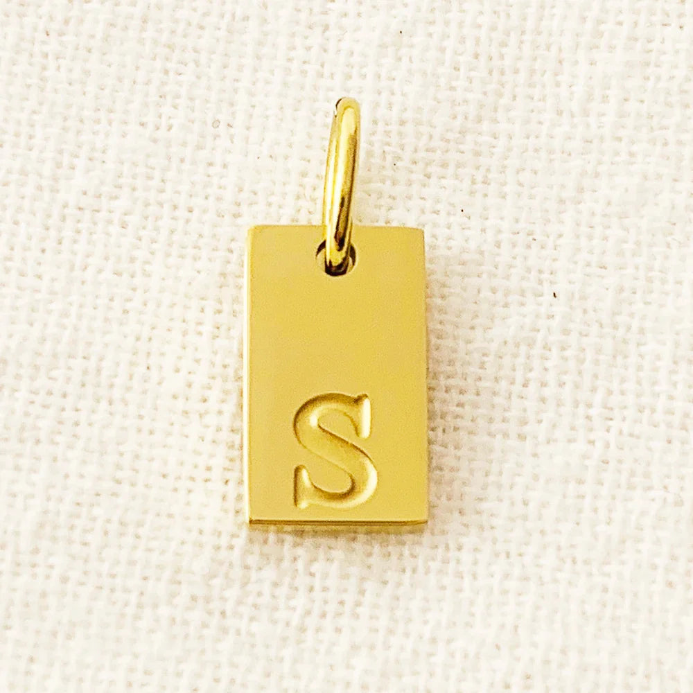 SUNIBI Alphabet Charm Pendant for Necklaces Stainless Steel Jewelry DIY Engraved Lettering Accessories Women's Fashion Jewelry