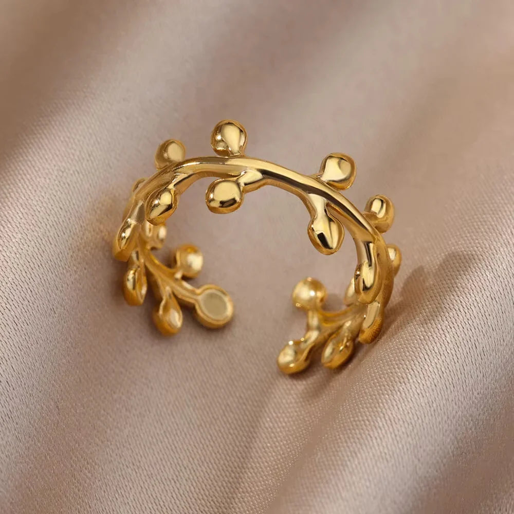 Stainless Steel Zircon Geometric Rings For Women Luxury Evil Eye Gold Color Adjustable Trendy Wedding Aesthetic Jewerly Gift