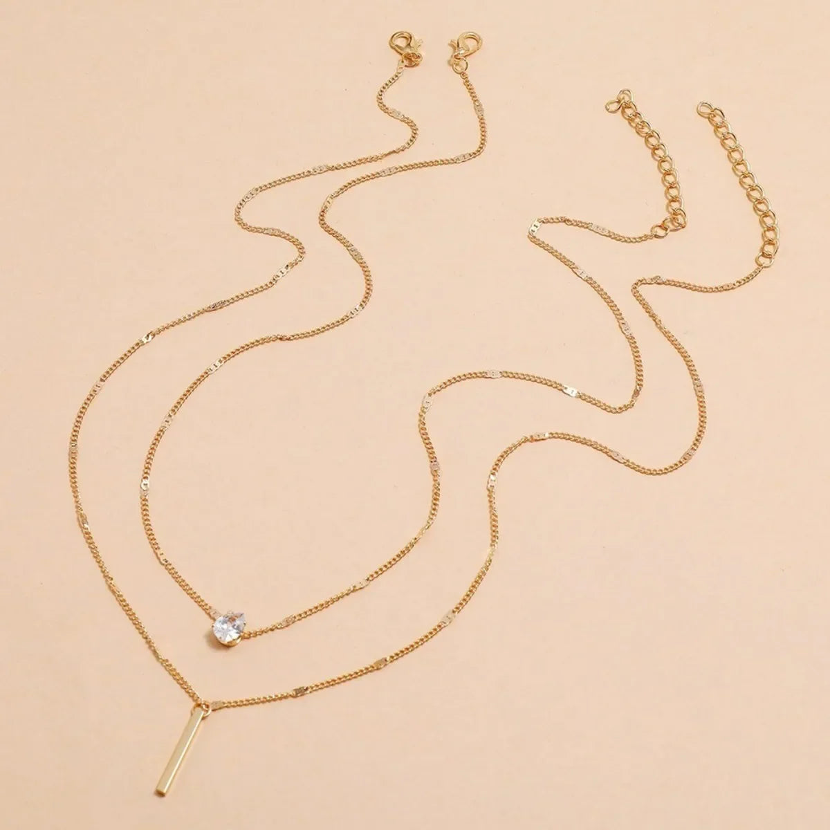 Multi-layer Five-pointed Star Heart Shape Water Drop Pendant Chain Necklace Alloy Material Glass Collarbone Chain Sexy Women New