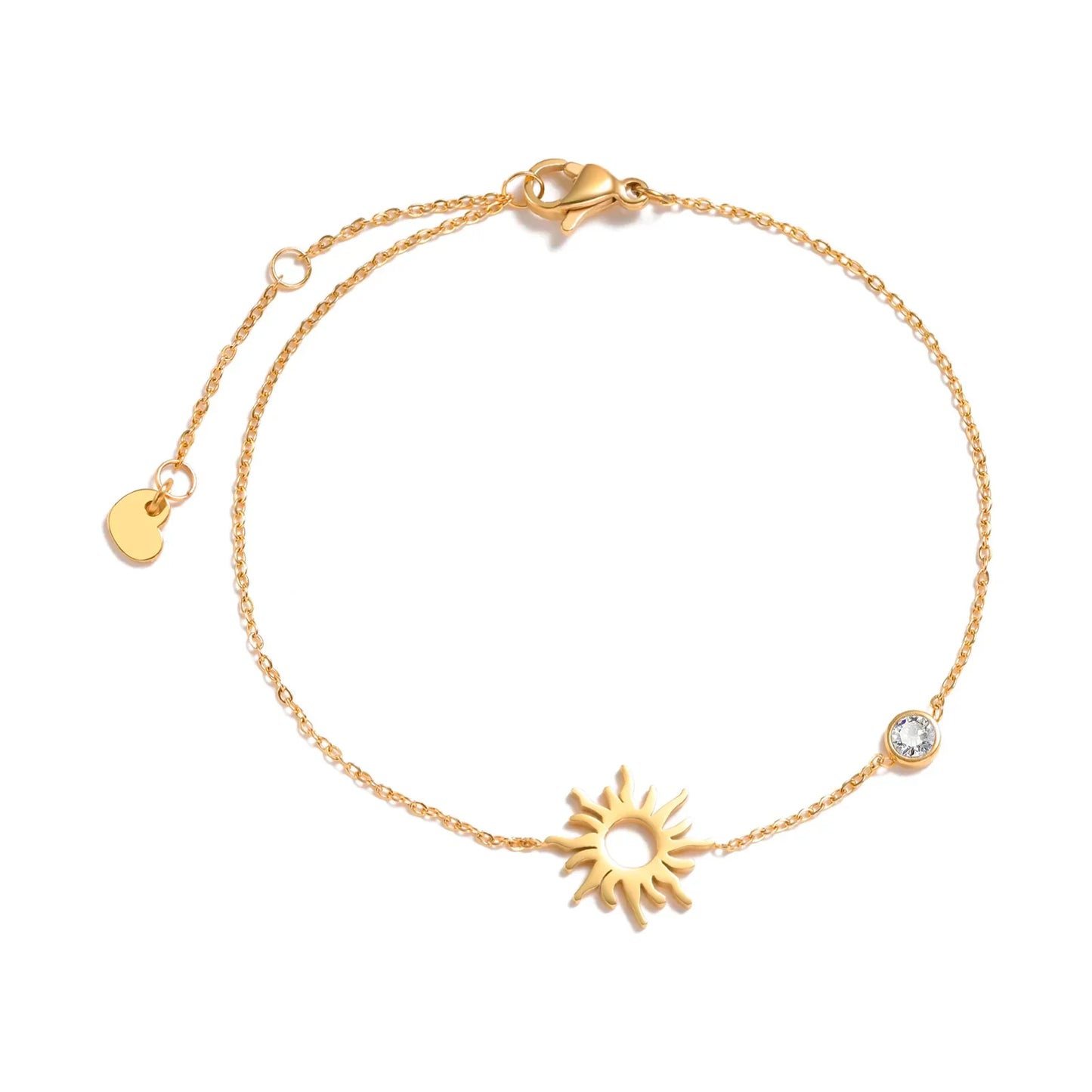 Birthstone Zirconia Thin Chain Link Cross Bracelet Stainless Steel Women's Adjustable Link Stacked Layered Chain Bracelets