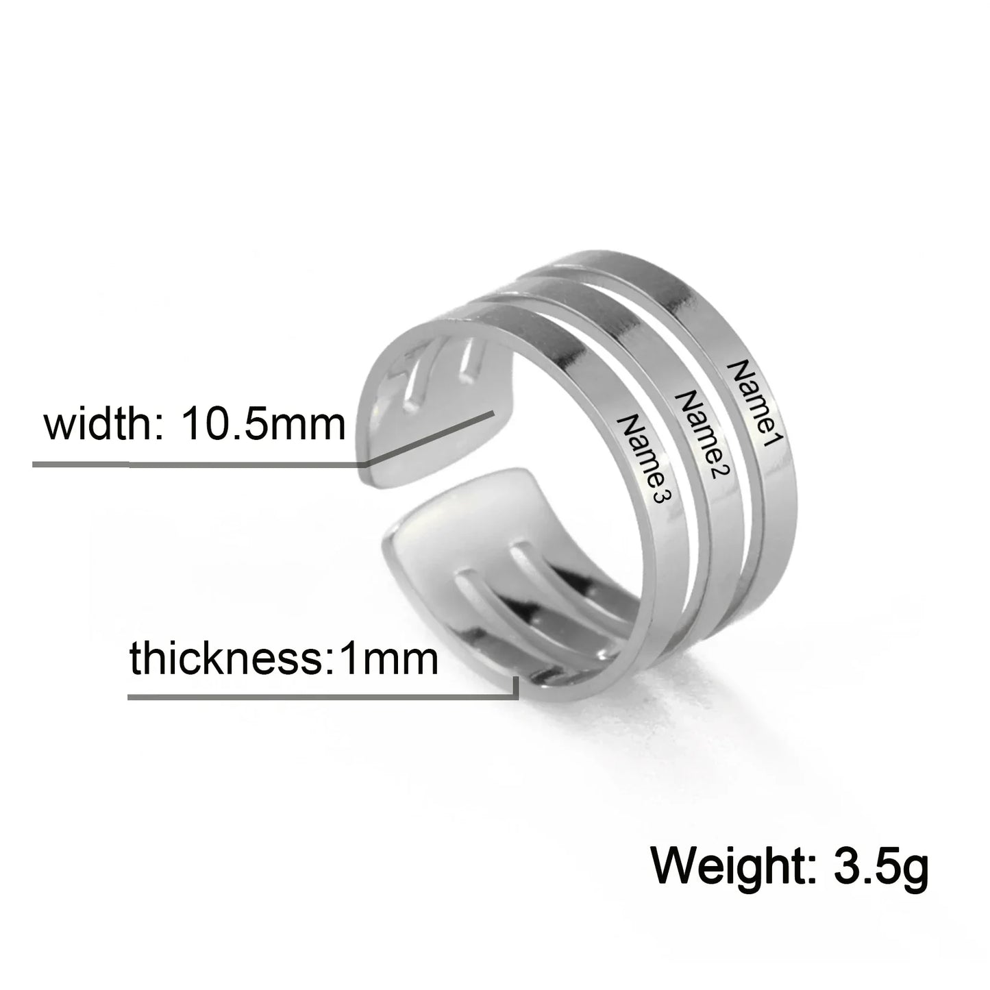 Personalized Finger Ring For Woman Men Family Engrave Name Custom Couple Lover Gift Metal Stainless Steel Gold Color Jewelry