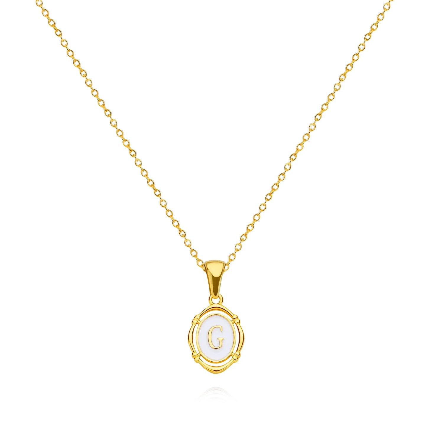 A-Z Letter Initial Enamel Necklace For Women Gold Color Stainless Steel Chain Exquisite Pendant Necklace Fashion Jewelry Gift
