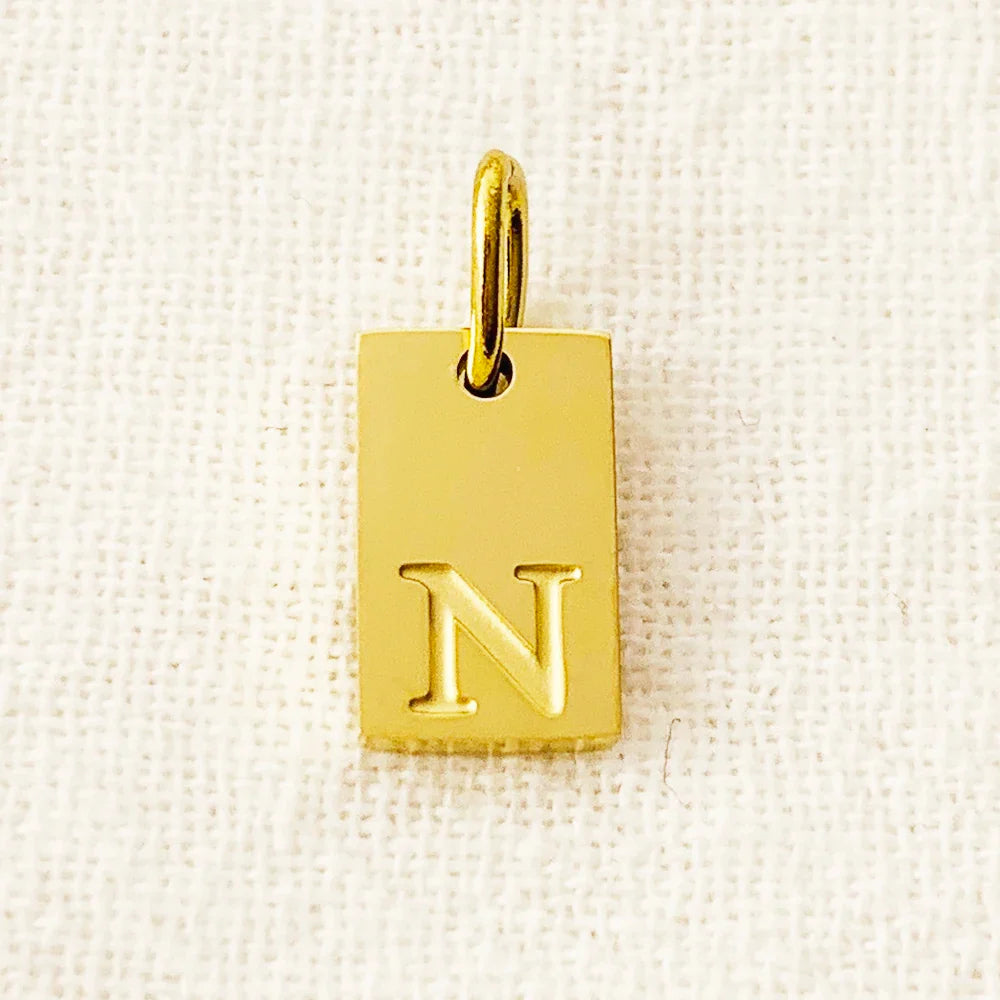 SUNIBI Alphabet Charm Pendant for Necklaces Stainless Steel Jewelry DIY Engraved Lettering Accessories Women's Fashion Jewelry