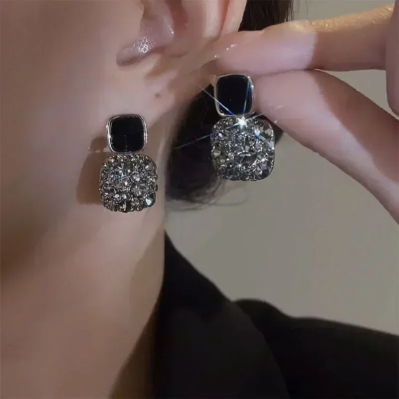 French High-end Brown Crystal Earrings For Women Fashion Luxurious Personalized Daily Accessories Prom jewelry Anniversary Gifts