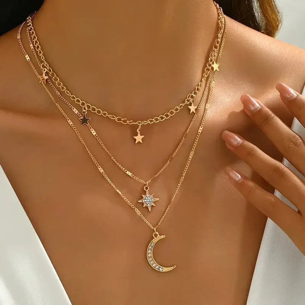 New Shiny Butterfly Necklace Ladies Exquisite Double Layer Clavicle Chain Necklace Jewelry for Ladies Gift