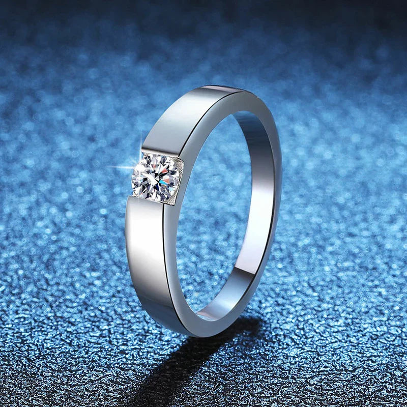 NeeTim 4mm D Color Moissanite Ring for Couple Women Men 925 Sterling Silver Lab Diamond Engagement Wedding Rings Jewelry Bands