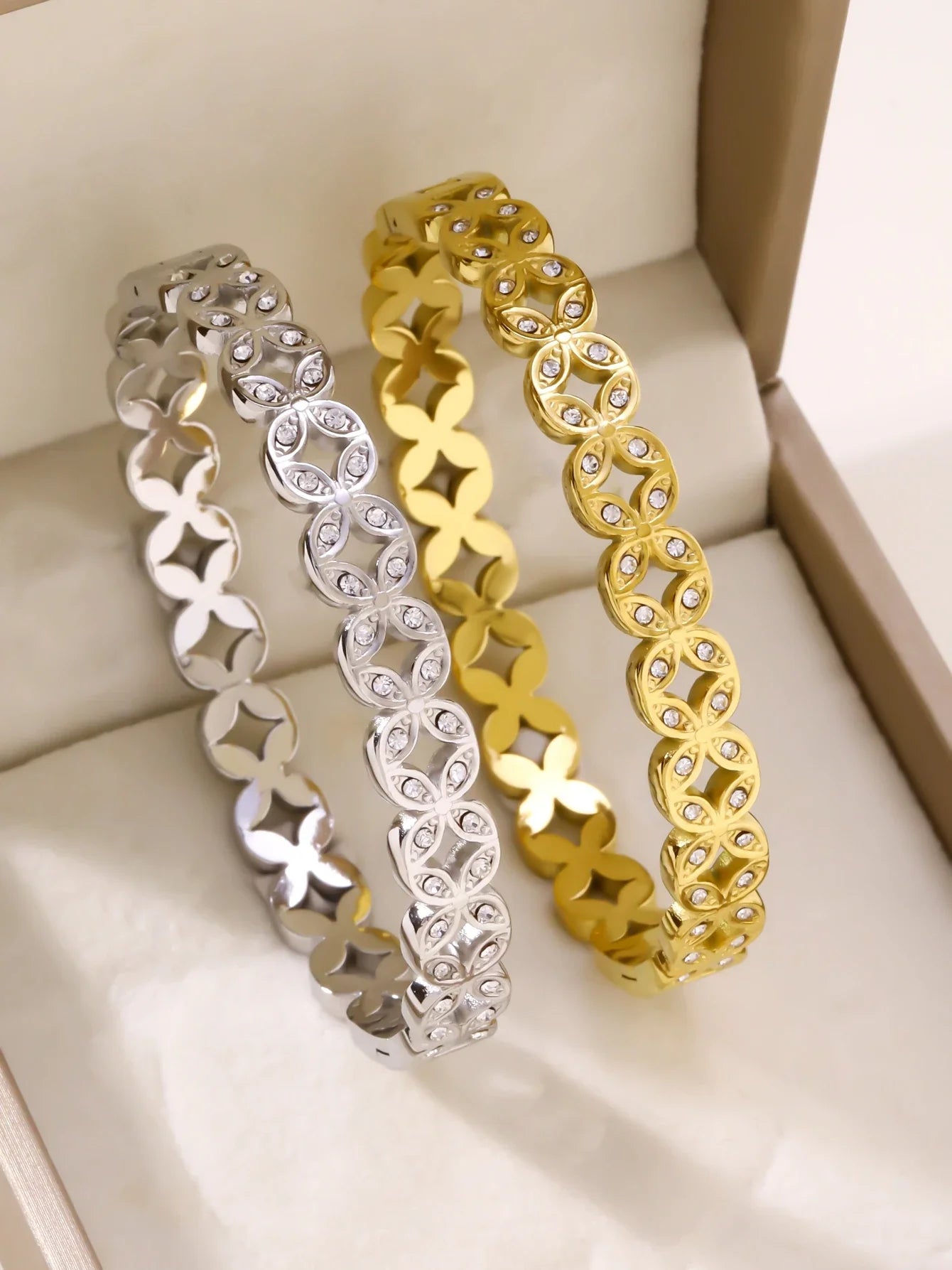 1pieces/set women's wedding jewelry party holiday Valentine's Day gift stainless steel bracelet plated with 18K gold bracelet