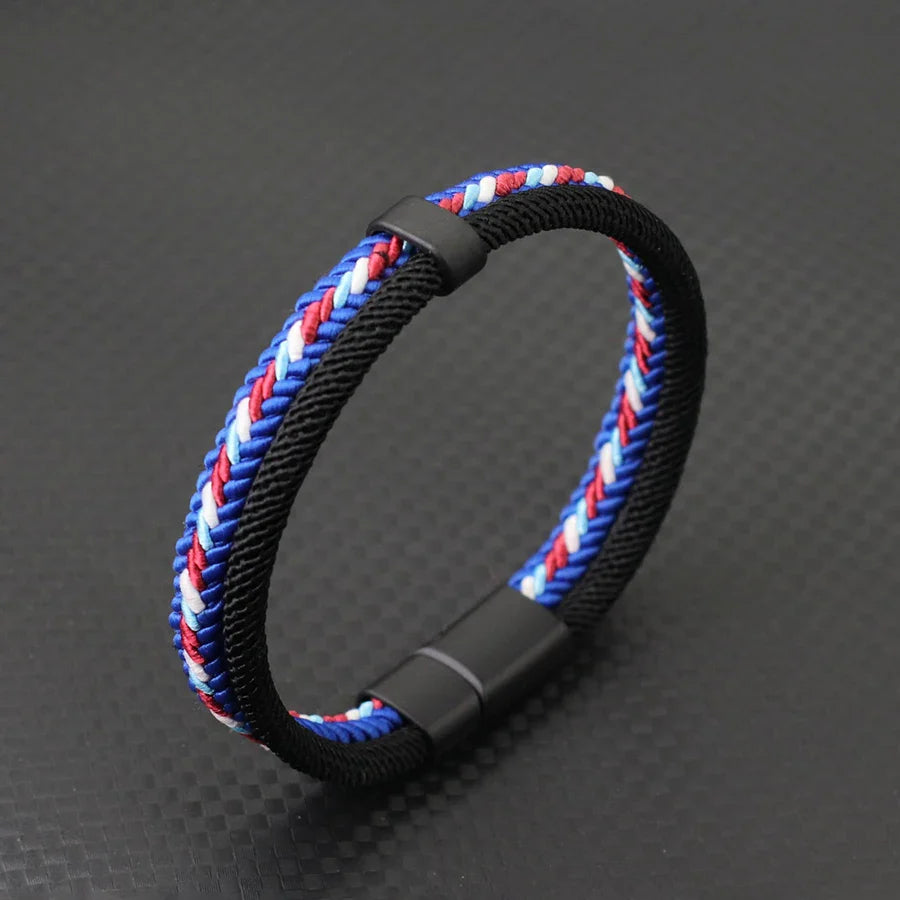 Noter New Personalized Handmade Rope Bracelet For Men Detachable Buckle 4 Colors Grade A Ethnic Fabric Bangle Pulseria Homme