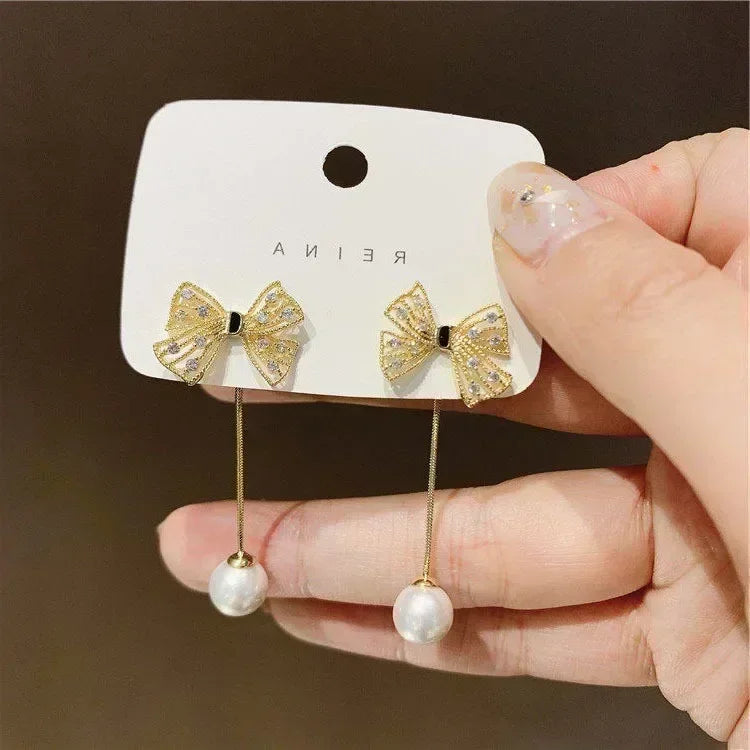 French High-end Brown Crystal Earrings For Women Fashion Luxurious Personalized Daily Accessories Prom jewelry Anniversary Gifts