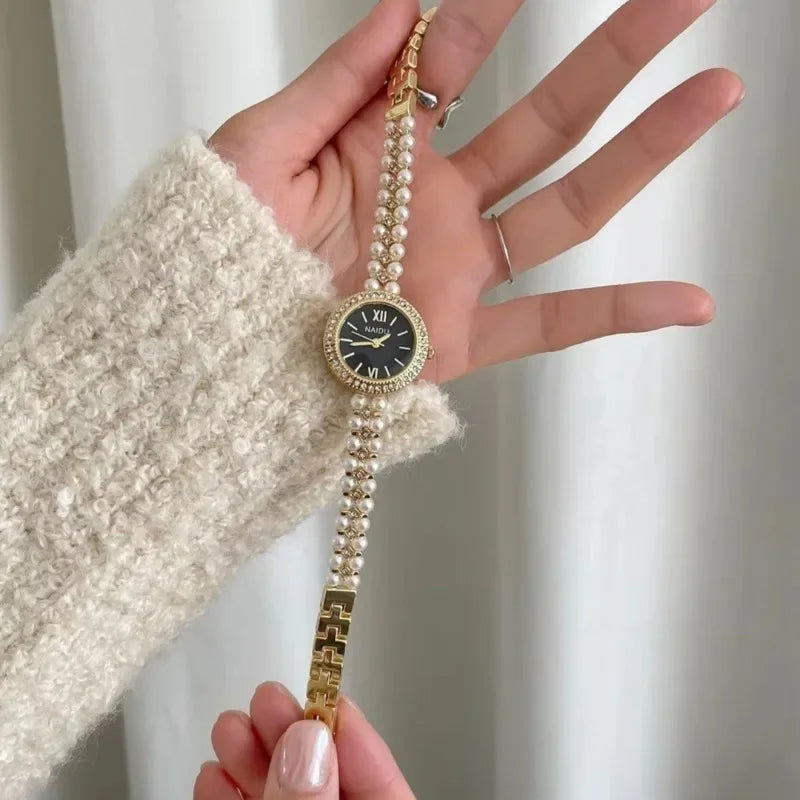 Pearl Studded Strap Women Watch Luxury Ladies Gift Bracelet Watch Fashion Quartz Wristwatches Dropshipping Relojes Para Mujer