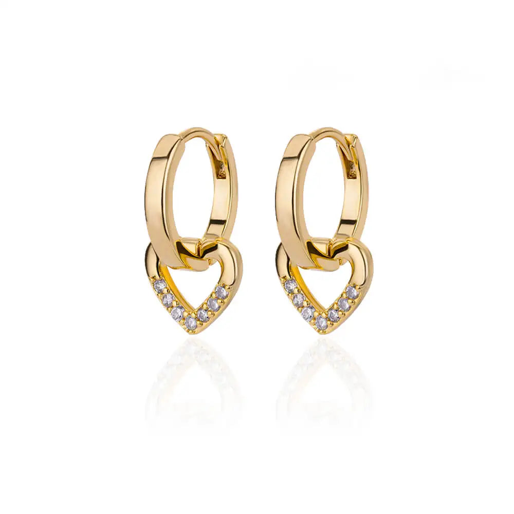 Zircon Heart Pendientes Earring For Women Stainless Steel Gold Color Piercing Earring 2025 Trend Jewelry aretes Accesorios mujer