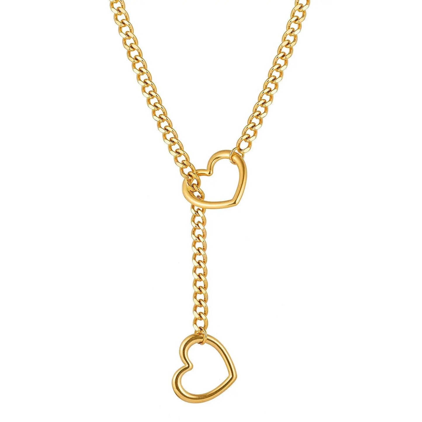 Yupsk Stainless Steel Irregular Y-shaped Long Necklace for Women Charm Party Accessories High-quality Fashion Pendant Gifts