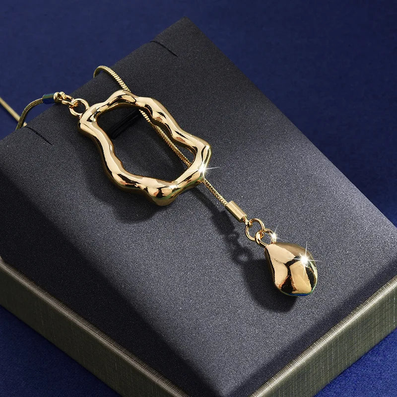 Yupsk Stainless Steel Irregular Y-shaped Long Necklace for Women Charm Party Accessories High-quality Fashion Pendant Gifts
