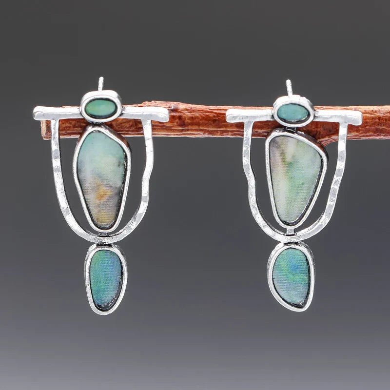 Elegant Personalized Carved Dragonfly Earrings Seven colored gems Hook Drop Earrings Wedding Engagement Earrings for women