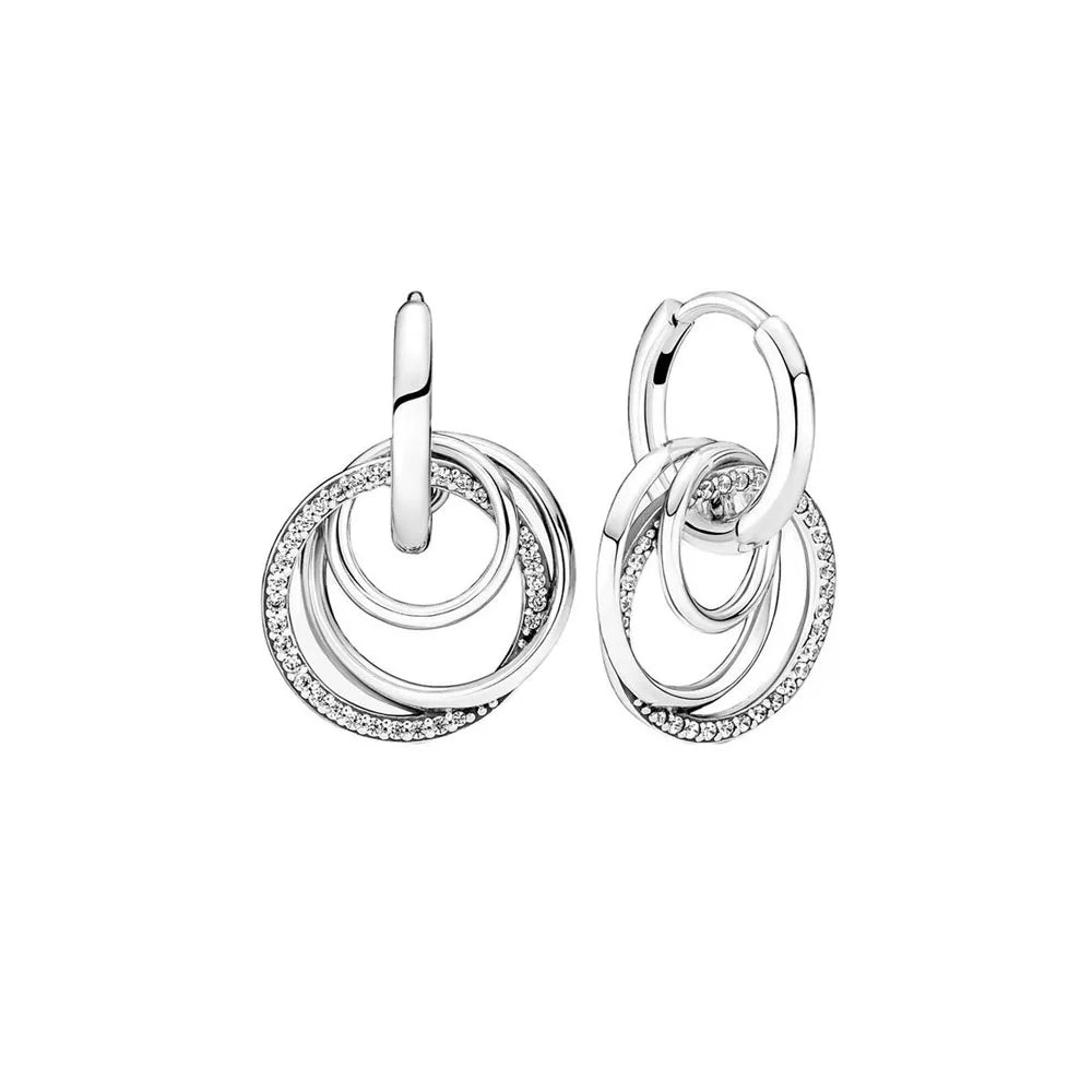 New S925 Silver Heart Stone Stud Earrings Suitable for Valentine's Day, Mother's Day, Anniversary Gift DIY Charm Jewelry