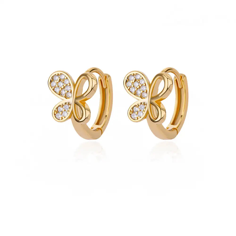 Zircon Butterfly Pendientes Earrings for Women Stainless Steel Gold Color Piercing Earring Girl y2k Jewelry aretes bijoux mujer