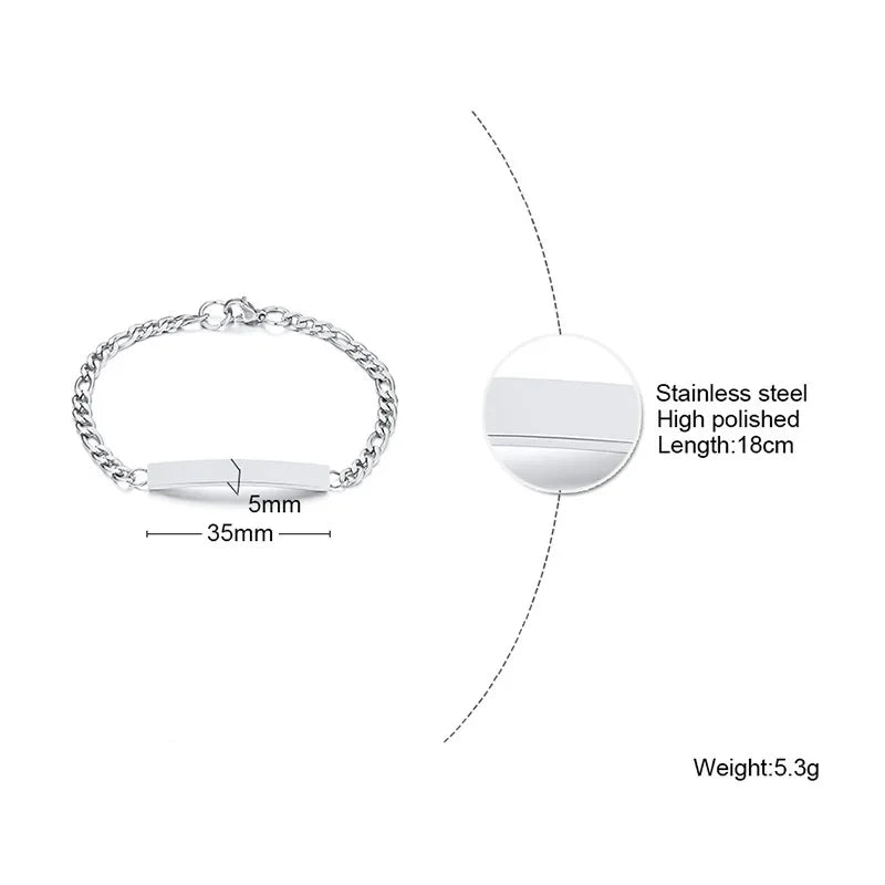Vnox Minimalist Personalize Engrave Stainless Steel Thin Bar Bracelets for Women Lady Custom Friendship Bridesmaid Gifts Jewelry