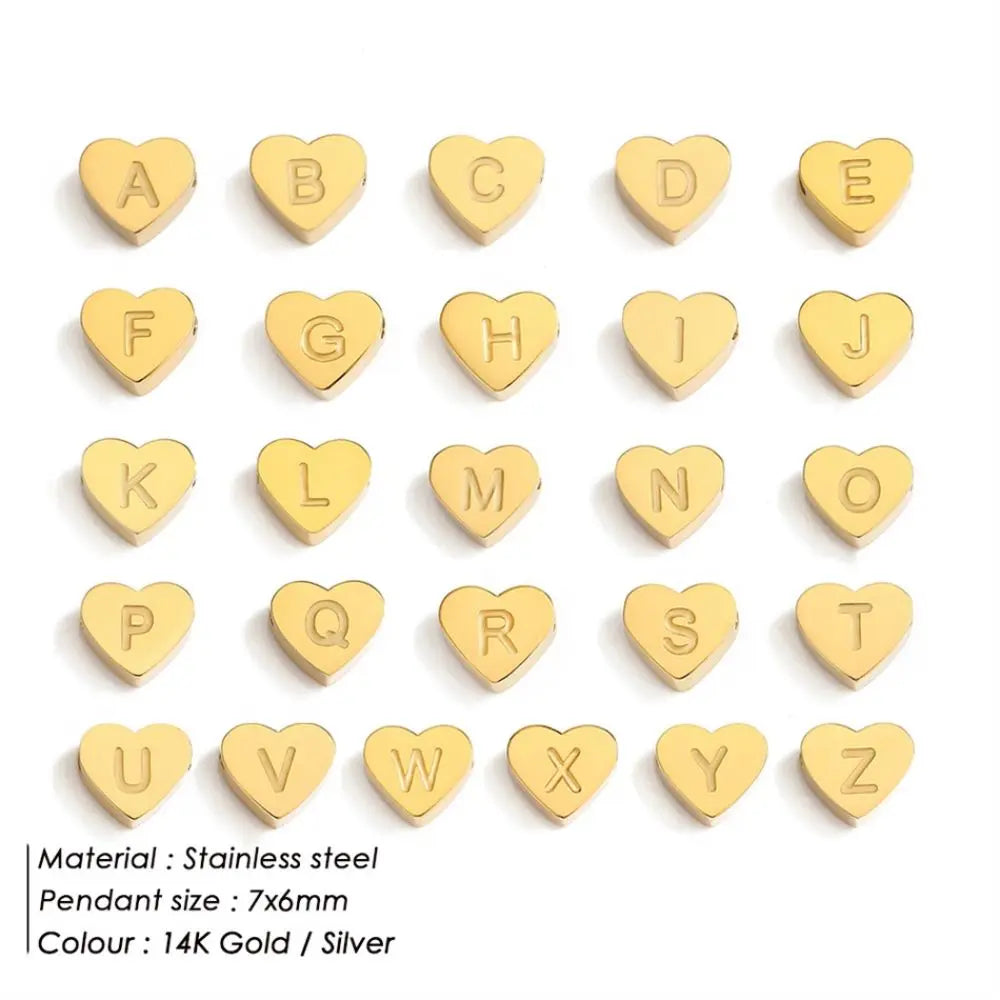 SUNIBI Heart Initial 26 Letter Bracelet for Woman DIY Simple Stainless Steel Adjustable Bracelets Jewelry Wholesale Dropshipping