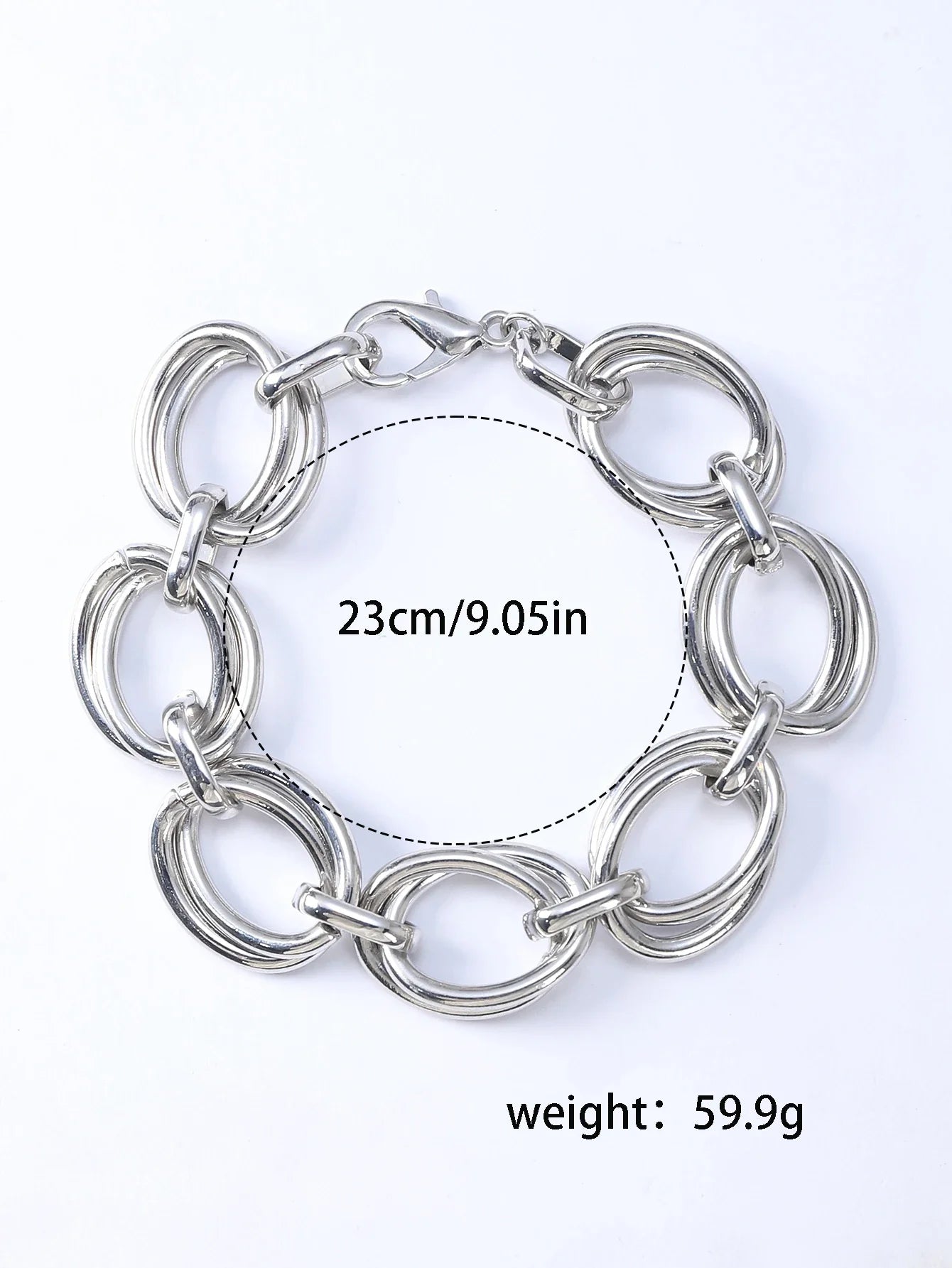 Never Fade Stainless Steel Oval Links Chain Bracelets for Women Girls, Dainty Simple Minimalist Metal Links Wristband