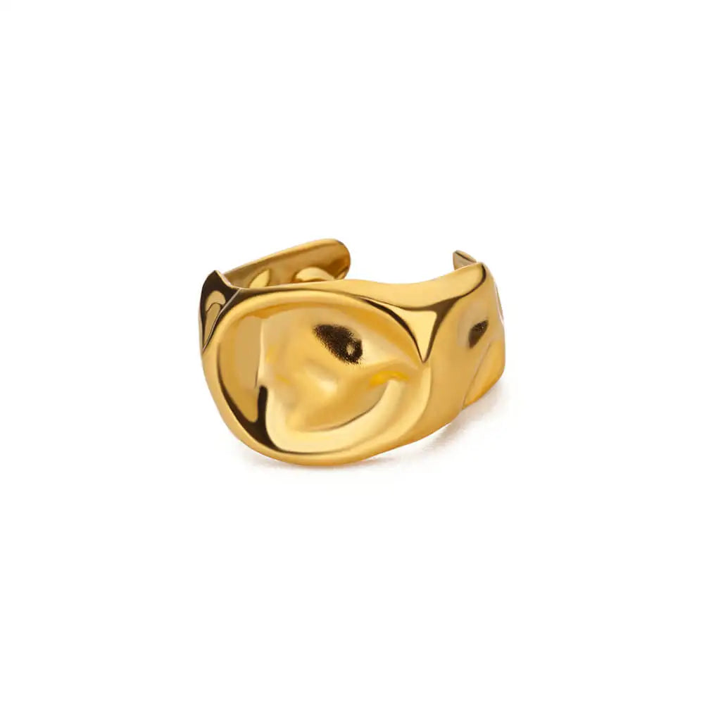 Irregular Rings For Women Gold Color Stainless Steel Geometric Ring Fashion Simple Party Christmas Party Jewelry Gift Femme