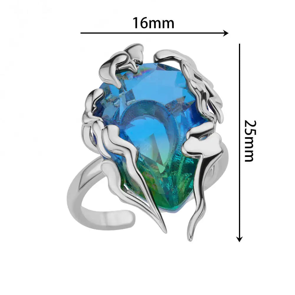 Zircon Flame Drop Rings For Women Stainless Steel Water Drop Adjustable Ring Femme New Wedding Party Fashion Jewelry Gift Femme