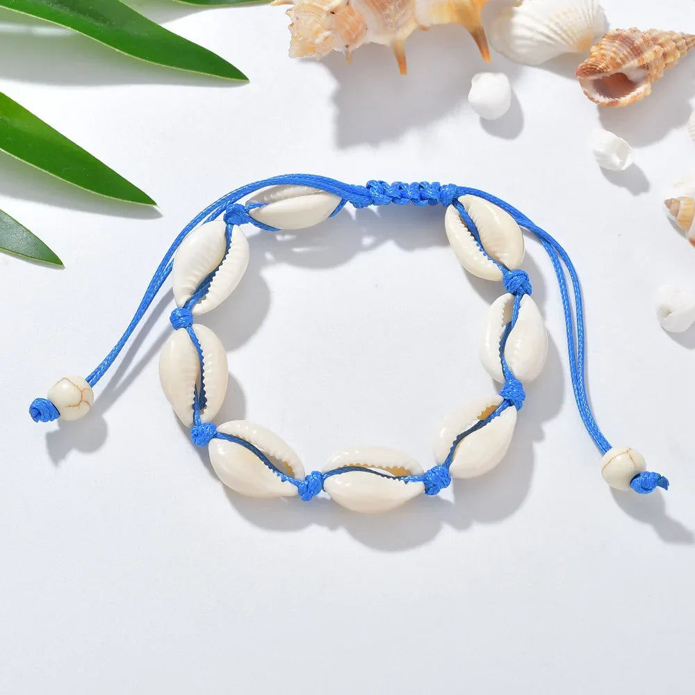 Summer Beach Shell Anklet For Women Bohemian Braided Rope Adjustable  Chain Bangle Girls Leisure Vacation Jewelry