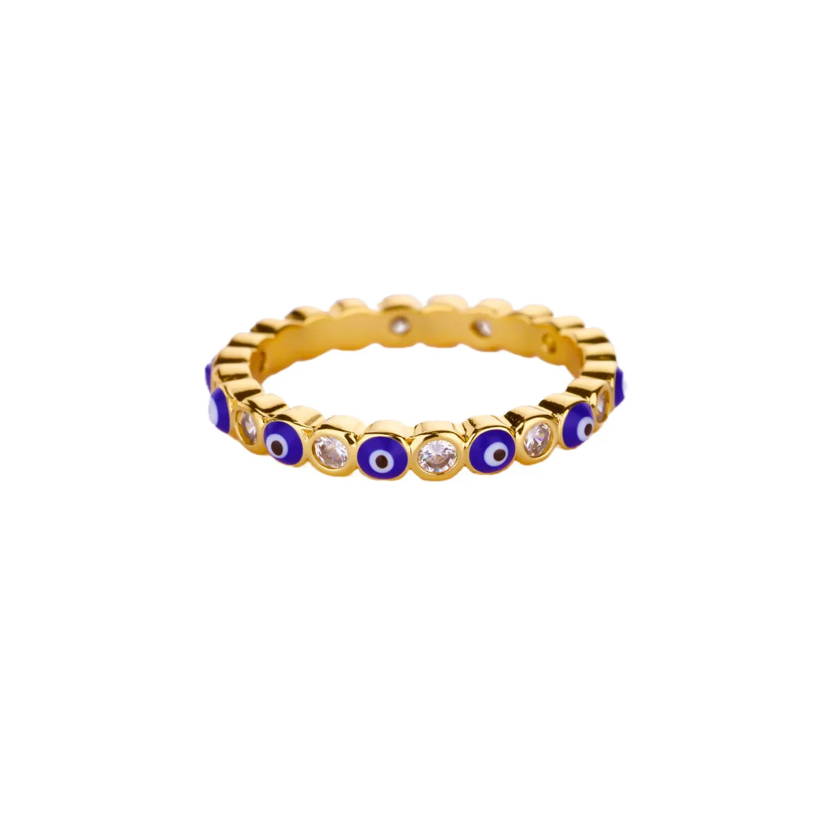 Zircon Evil Eye Rings For Women Gold Color Stainless Steel Evil Eye Finger Ring Lucky Aesthetic Turkish Waterproof Jewelry Gift