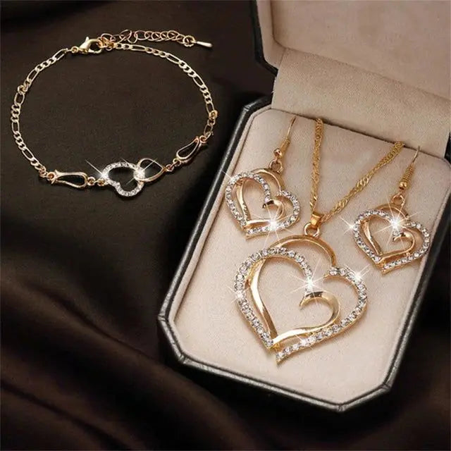 UK Three-Piece Set Boutique Fashion Sweet Ol Elegant Pearl Multi-Layer Elegant Necklace Earrings Bracelet Set Custom Jewelry