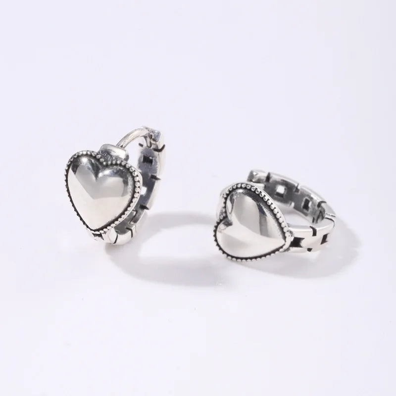925 Sterling Silver Heart Ring Earrings For Women Wedding Luxury Jewelry Friends Gift Jewellery Free Delivery Argent 925
